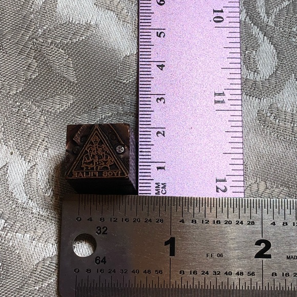 Antique Wooden Print Block Copper IYOB FILIAE Daughters of Job Freemasonry - Picture 4 of 4